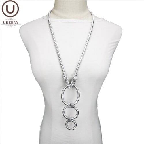UKEBAY New Alloy Pendant Necklaces Circle Accessories Metal Luxury Jewelry Women Handmade Necklace Strange Choker Wedding Gift