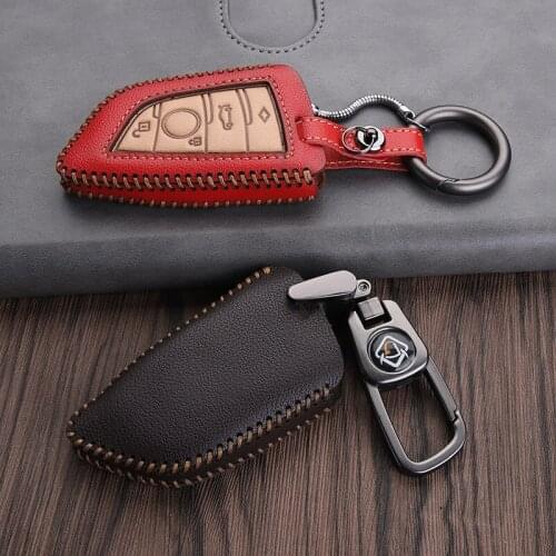 Genuine Leather Key Skin Protect car key Case Cover For BMW 1 2 3 4 5 6 7 Series X1 X3 X4 X5 X6 F30 F34 F10 F07 F20 G30 F15 F16