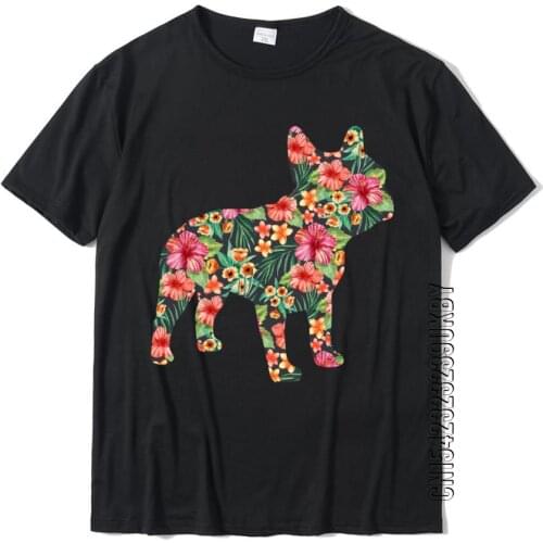 French Bulldog Flower Funny Dog Silhouette Floral Gift Women Sweatshirt Crazy Summer Tops T Shirt Newest Cotton Mens Tshirts