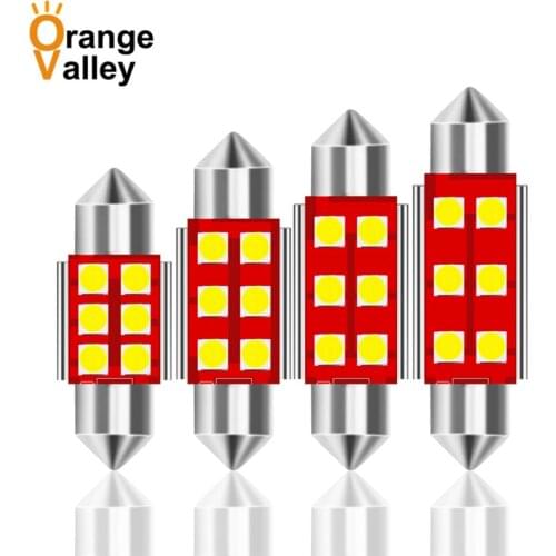 100Pcs Festoon C5W led 31 36 39 41 mm C10W led bulb 3030 6SMD reading lamp car Interior Light White DC 12V