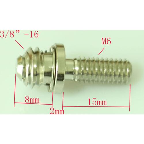 3/8"-16 Male Threaded to M6 Male Threaded screw unit Adapter for tripod camera