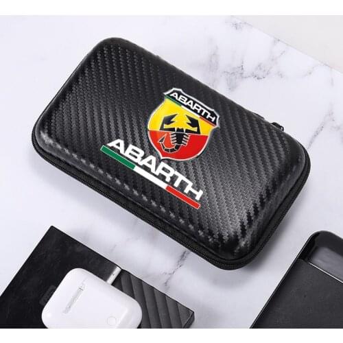 4S Car Carbon Fiber Car Driving bag phone 3C Supplies Storage bag for For Fiat Abarth 595 Abarth 500 abarth 124 spider car