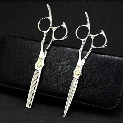 6" Razor Barber Hair Scissors Japan Hairdressing Scissors Haircut Shears Bearing Screw Professional Hair Dressing Scisors Kit