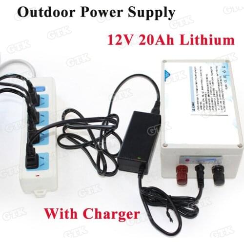 Large capacity Small volume 20Ah 12v 20000mah portable lithium li-ion battery pack for Outdoor power supply +12.6V 2A Charger