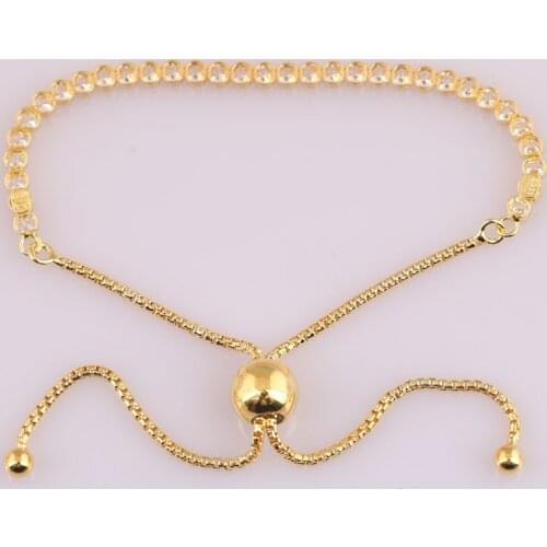 S925 Strand Bracelet for Women Adjust Bracelet Bangle Shine Round Clasp fit Lady Jewelry