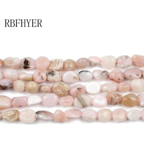 Natural Pink opal Smooth Irregular Gravel 4~7mm Loose Spacer Beads for Handmade bracelet making DIY Charm Jewelry Accessories