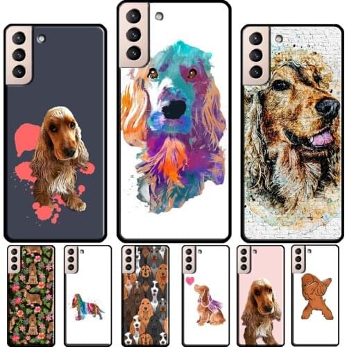 English Cocker Spaniel Dog Soft Cover For Samsung Galaxy S20 FE S8 S9 S10 Plus Note 10 Note 20 S21 Ultra Phone Case