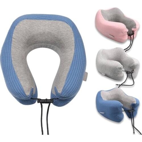 Travel Pillow 100% Pure Memory Foam Neck Pillow, Comfortable & Breathable Cover, Machine Washable, Airplane Travel Kit