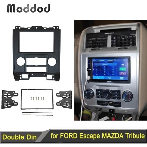 Double Din Stereo Panel for Ford Escape Mazda Tribute Mercury Mariner Fascia Radio Refit Dash Mount Installation Trim Kit Frame