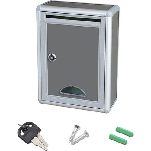 HOT-Vintage Aluminum Alloy Lockable Secure Mail Letter Post Box Mailbox Post Box for Home Garden Ornament Decor
