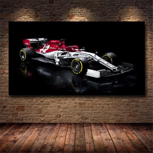 Formula 1 Car Kimi Raikkonen Print Oil Canvas Painting Racing Lovers For Living Room Bedroom Home Decoration Painting Unframed