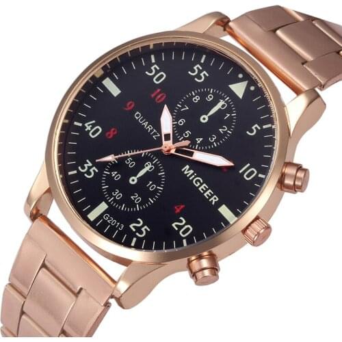 MIGEER Watches Men Luxury Gold Watches Men Stainless Steel Quartz Watch Men Sports Watches reloj hombre horloge mannen 2020