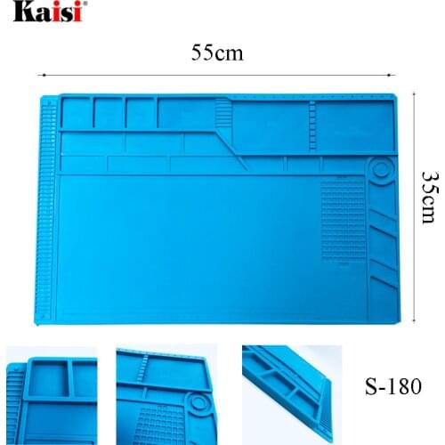 Newest S-180 55*35 CM BGA Heat Insulation Silicone Soldering Pad Repair Maintenance Platform Desk Mat with Magnetic Section 500
