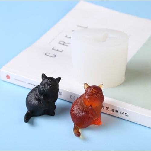 New 3d Cat Animal Silicone Mold Cake Decoration DIY Aromatherapy Handmade Plaster Mold Candle Molds for Candle Making Resin Mold