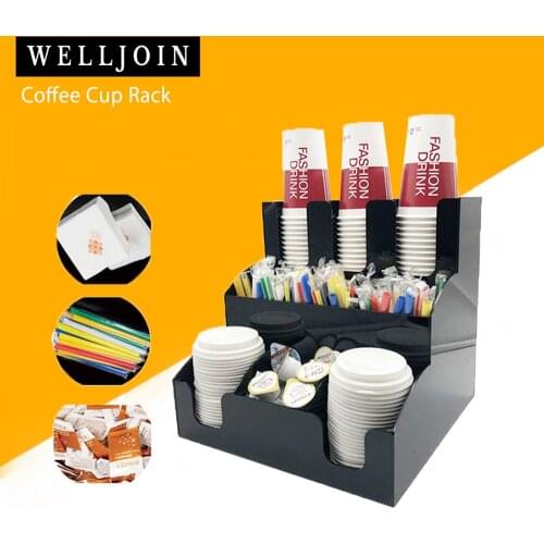 New Cup&Lid Dispenser Organizer Coffee Condiment Holder Caddy Coffee Cup Rack new