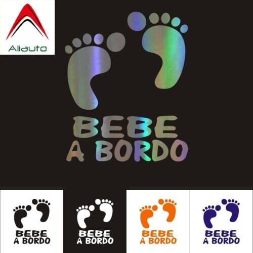 Aliauto Personality Creative Car Stickers Bebe A Bord Motorcycles Reflective Waterproof Decal Automobile Styling,10cm*12cm