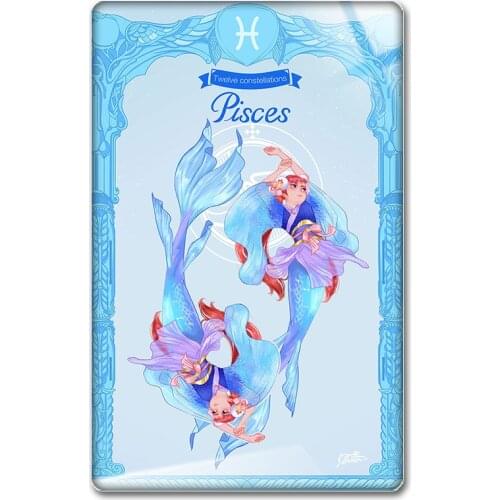 Rectangle twelve constellation cartoon character personality refrigerator magnet photo custom wholesale couple sticker