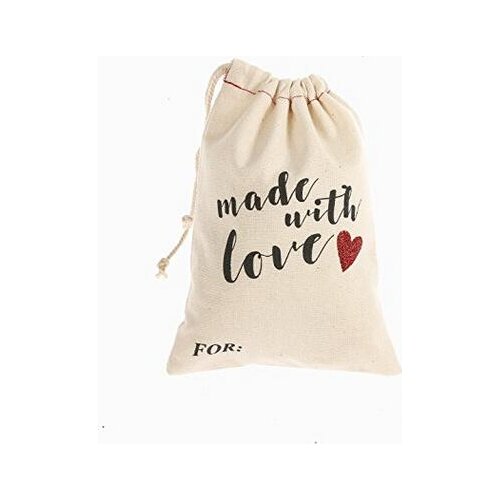 Custom MADE WITH LOVE wedding Bachelorette Hangover recovery Survival kit favor Muslin bags bridal shower party goodie pouches