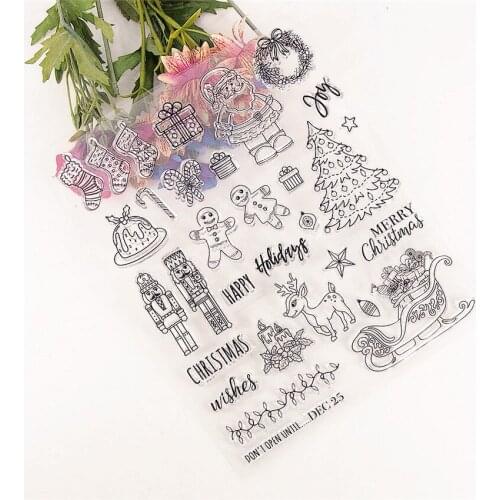 18*22CM Hot sale Santa Claus Transparent Clear Stamps / Silicone Seals Roller Stamp for DIY scrapbooking photo album/Card Making