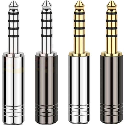 DIY 4.4mm Earphone Plug 5 Pole Stereo Rhodium/Gold Plated Copper Balance Audio Jack Wire Connector HiFi Headset Metal Adapter