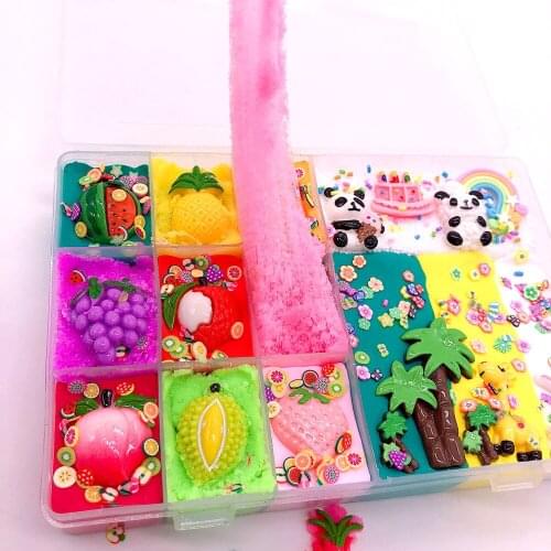 Slime Fancy Colored Mud Boxed Cherry Cotton Mud Varied Birthday Fruit Party Mud Knot Toys Thousand Silk Mud Decompression Toys
