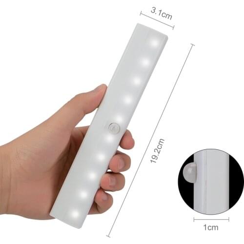 LED Cabinet Light IR Infrared Motion Detector Sensor Closet Night Light Lamp 10 LEDs Induction Wardrobe Step Lights Bar Lighting