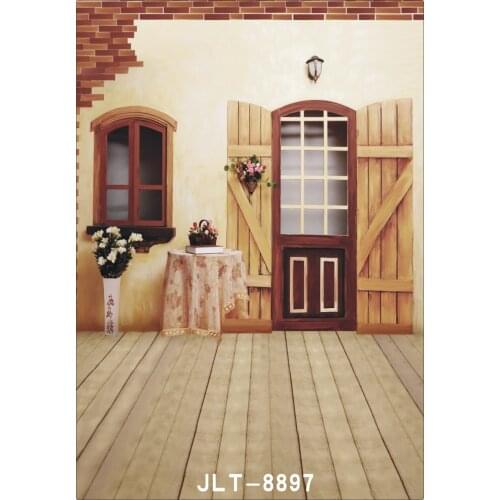 Indoor Wooden Window&Door Wedding Children Vinyl Cloth Background For Photo Studio Props Newborn Baby Backdrops for Photography