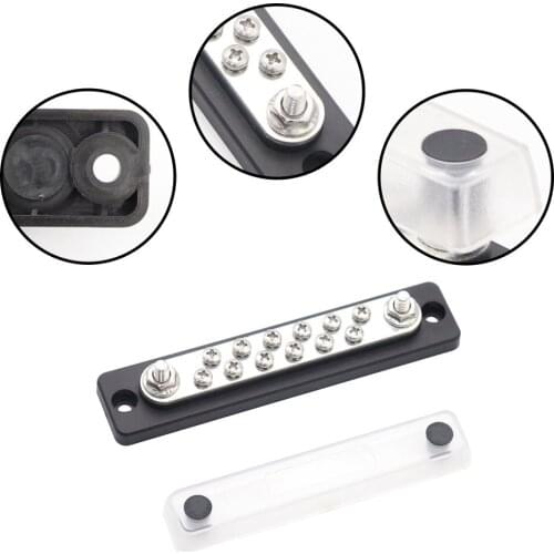 Convenient And Practical High Current 12+2 Busbar 150A+transparent Upper Cover For 12/24V Car Motorhome