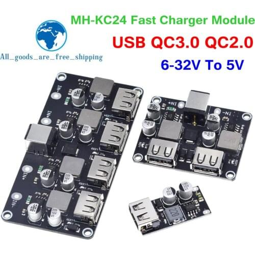 USB QC3.0 QC2.0 USB DC-DC Buck Converter Charging Step Down Module 6-32V 9V 12V 24V to Fast Quick Charger Circuit Board 5V