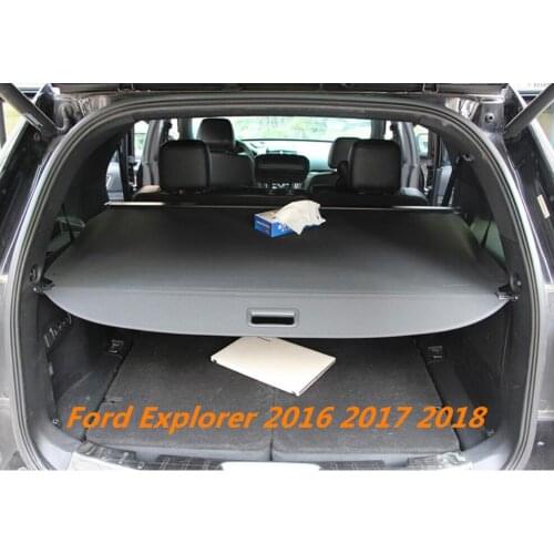 High quality Car Rear Trunk Security Shield Cargo Cover For Ford Explorer 2016 2017 2018 ( black, beige)