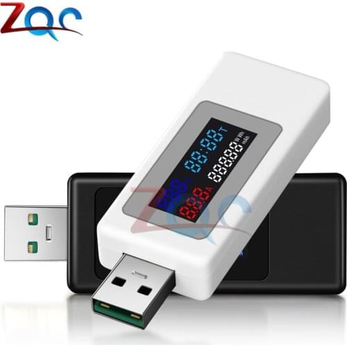 LCD Display USB 120W Quick Charger DC 4 -30V 0 -6.5A Multi-meter Voltmeter Ammeter Capacity Timming Power Battery Tester Meter