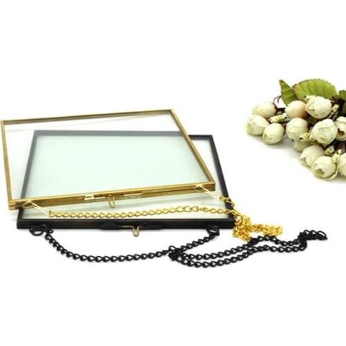 European And American Retro Picture Frame Antique Metal Crafts Simple Photo Frame Glass Plant Specimen Box