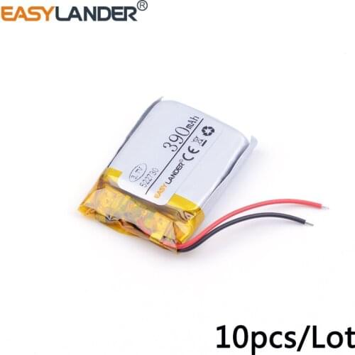 10pcs/Lot 522730 3.7v 390mAh lithium Li polymer rechargeable battery FOR Bluetooth headset wireless telephone sound card GPS MP3