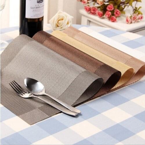 4pcs/lot Restaurant Insulation Placemat Table Mat Disc Pad Bowl Pad Coaster Waterproof Tablecloth Decoration PVC Mat 45*30CM