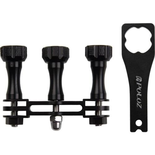 PULUZ CNC Aluminum Multi-functional 3 Long Screws Connection Mount with Wrench Kit for GoPro HERO9 Black HERO8 Black 7 6 5