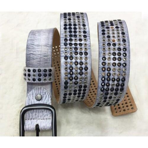 Free Shipping,2018 Brand new style 100% cow leather buckle belt.punk genuine leather fashion vintage rivet belts,quality sales