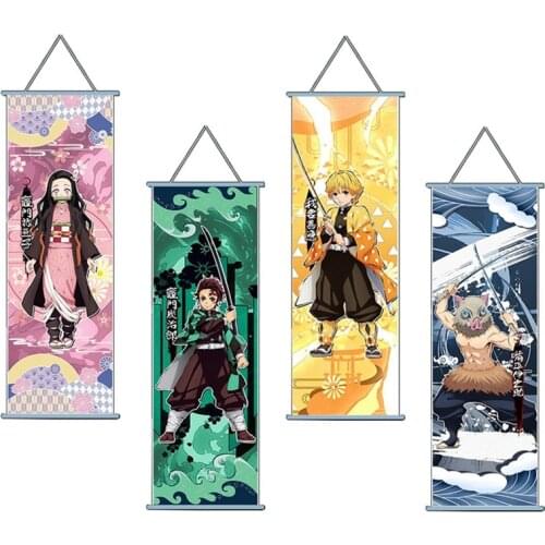 Demon Slayer: Kimetsu No Yaiba Tanjirou Nezuko Anime Manga Wall Poster Scroll Wall Hanging Poster Home Decor