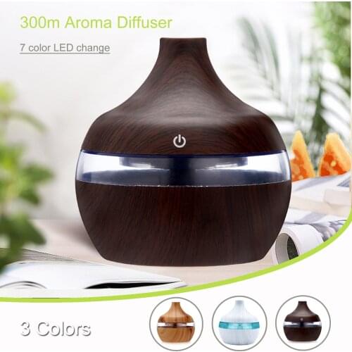 Humidifier Electric Aroma Air Diffuser Wood Ultrasonic Air Humidifier Essential Oil Aromatherapy Cool Mist Maker For Home #P2