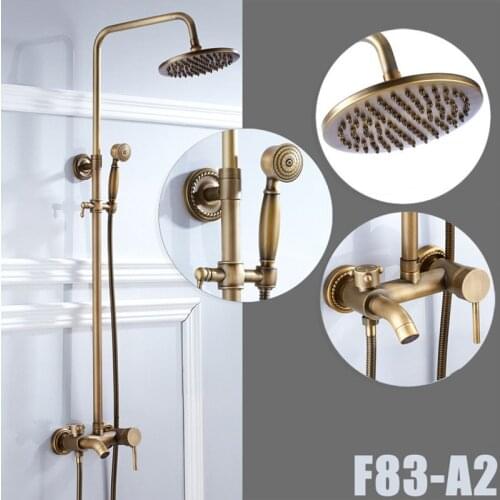 European luxury antique bath shower set with brass bathroom shower faucet and brass lifting shower set by cheap price shower set