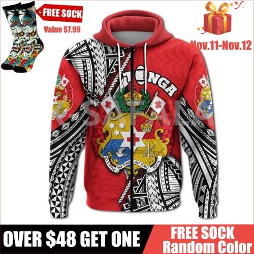 Polynesian Tonga Rugby Tattoo 3D Over Printed Hoodie Man Women A9 Harajuku Outwear Zipper Pullover Sweatshirt Casual Unisex
