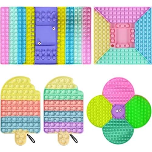 Fidget Toys Big Push Bubble Silicone Chessboard Autism Antistress Kid Early Educational for Parent-Child Time Game Free shipping