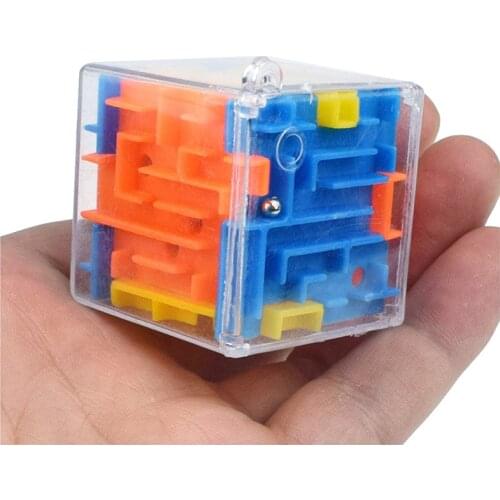 Fidget Toys 3D Rubik Cube Rotating Ball Maze Six-sided Maze Childrens Educational Decompression Toy Gifts for Children