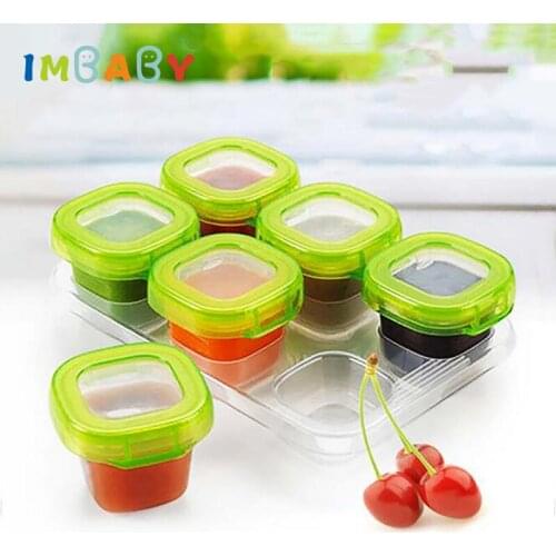 IMBABY 6/4Pcs Set Baby Food Container Food Crisper Storage Box Baby Milk Box Baby Food Supplement Crisper Lunch Snack Tableware