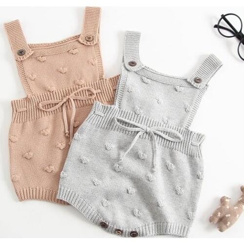 Newborn Spring Autumn Boys Girls Triangle Jumpsuits Clothes Baby Boys Girls Braces Rompers Knitted Children Rompers
