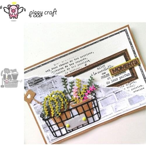 Piggy Craft metal cutting dies cut die mold Potted flower basket Scrapbook paper craft knife mould blade punch stencils dies