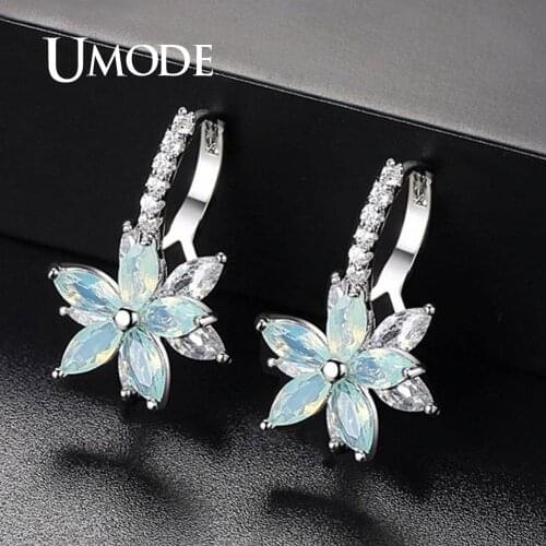 UMODE Fashion Cubic Zirconia Fancy Crystal Flower Stud Earrings for Women Girls Studs Ear Jewellery Valentine Day Gift UE0578A