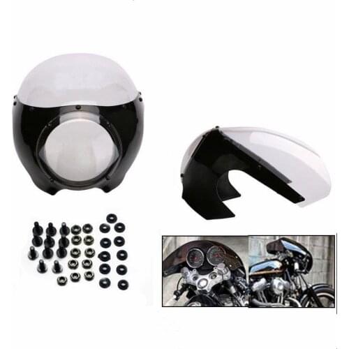5 3/4" Cafe Racer Headlight Hood Fairing Motorcycle For Harley Sportster 1200 883 XL883 XLH1200 Street Bike Atv Scooter Offroad