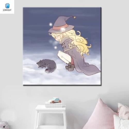 Diy oil painting cartoon girl digital paint by numbers Traditional Chinese coloring by numbers modular painting gift for friends