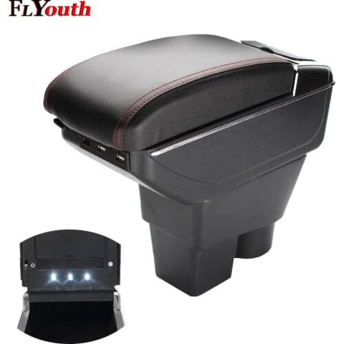 Armrest Box For Skoda Rapid Spaceback 2013-2017 USB Charging LED Light Arm Rest Rotatable Centre Console Storage Box Car Styling