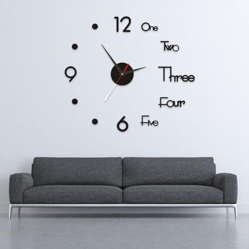 3D Modern Wall Clock Innovative Acrylic DIY Mirror Wall Sticker Clock For Living Room Bedroom Decoration Wallclock